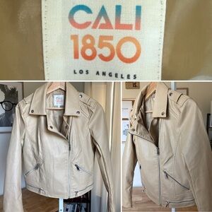 Cali 1850 Women’s Size S Faux Leather Biker Jacket With Zippers NWOT